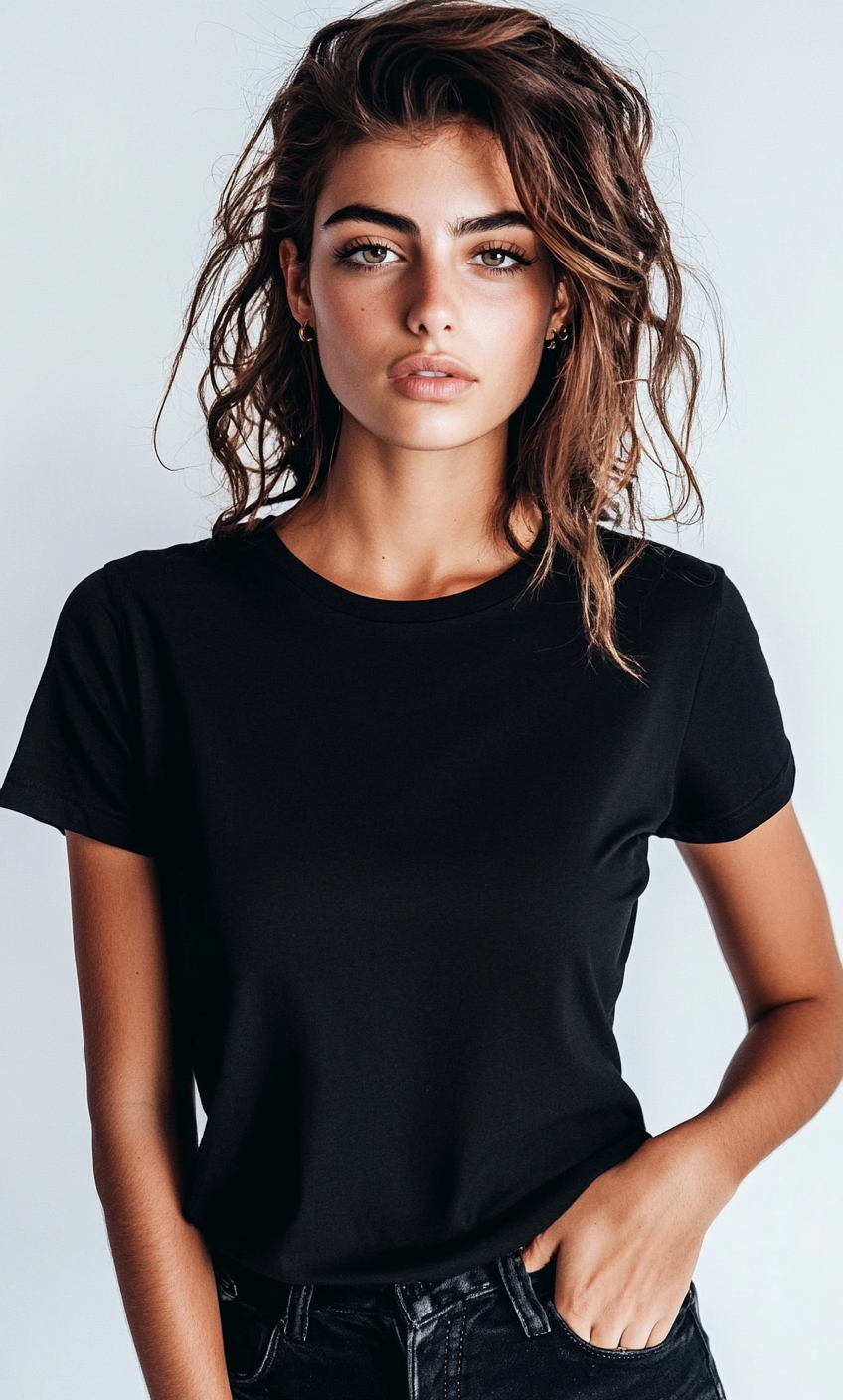 Black T-shirt Female Front