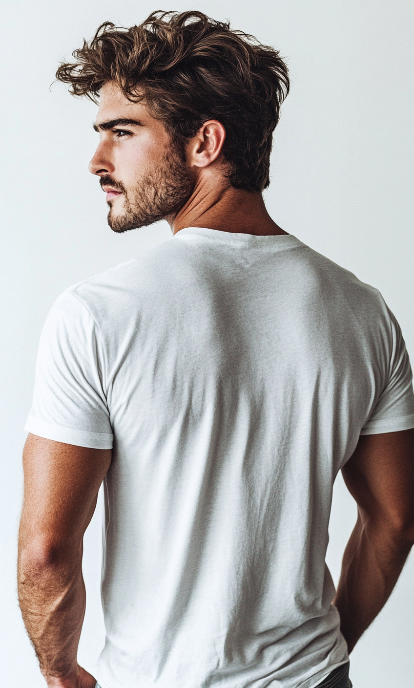 White T-shirt Male Back